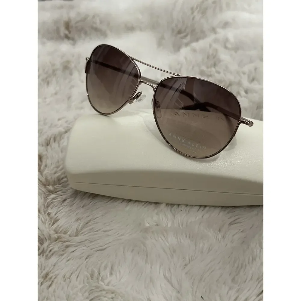NEW Aviators Womens Anne Klein AK7007 Rose 59-14-135 Sunglasses